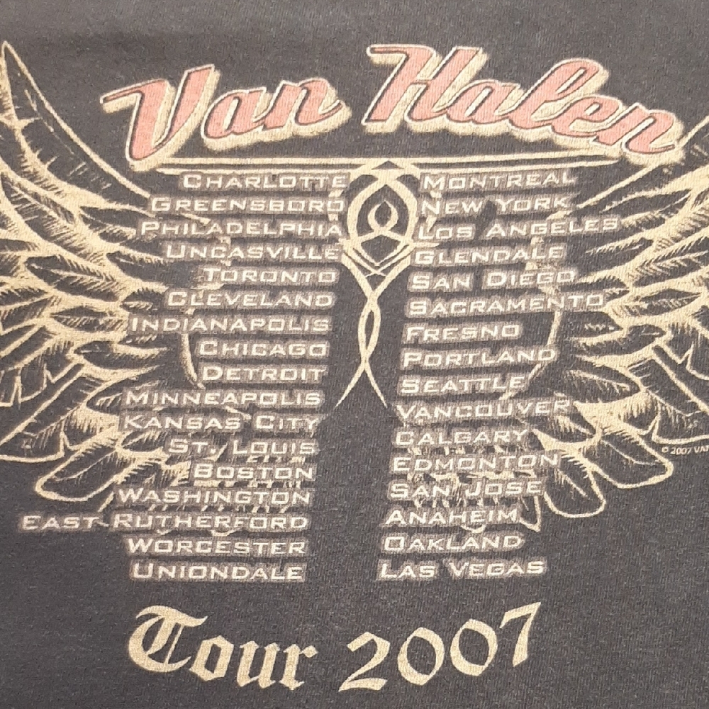 VINTAGE 2007🎸Van Halen NORTH AMERICAN Tour Tee🎵With DAVID LEE ROTH Sz M/L